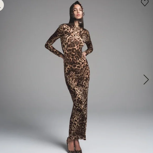 DOLCE&GABBANA X SKIMS MILKY SHEER MOCK NECK LONG DRESS - Picture 3 of 6